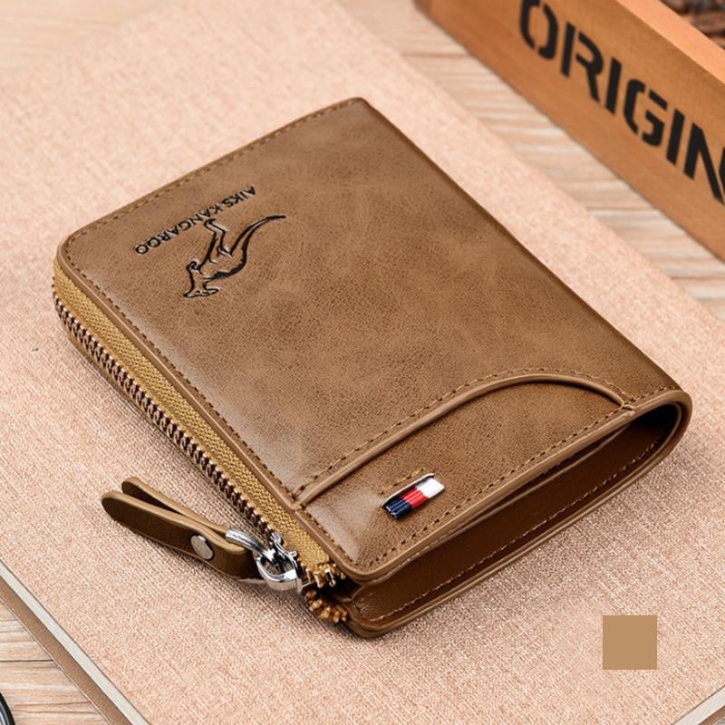 (๐2025 New Year Hot Sale๐)Men Wallet Zipper Genuine Leather Purse ( RFID PROTECTED )