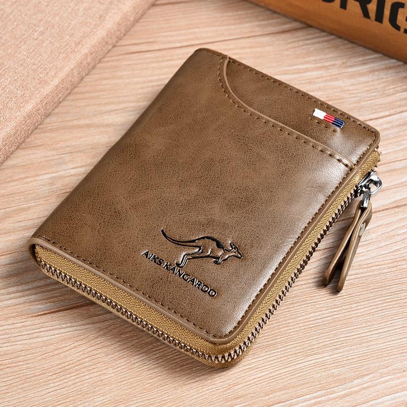 (๐2025 New Year Hot Sale๐)Men Wallet Zipper Genuine Leather Purse ( RFID PROTECTED )