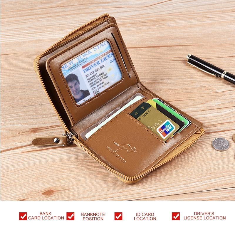 (๐2025 New Year Hot Sale๐)Men Wallet Zipper Genuine Leather Purse ( RFID PROTECTED )