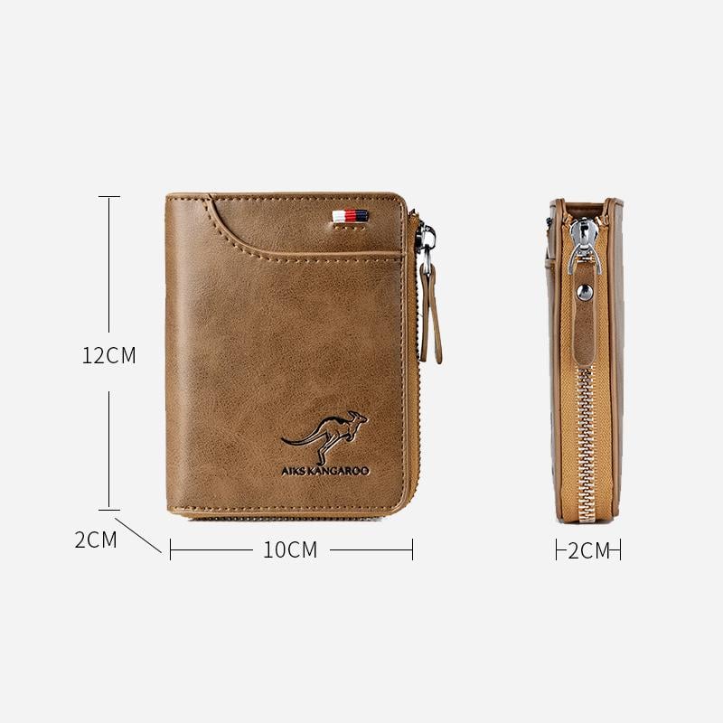 (๐2025 New Year Hot Sale๐)Men Wallet Zipper Genuine Leather Purse ( RFID PROTECTED )