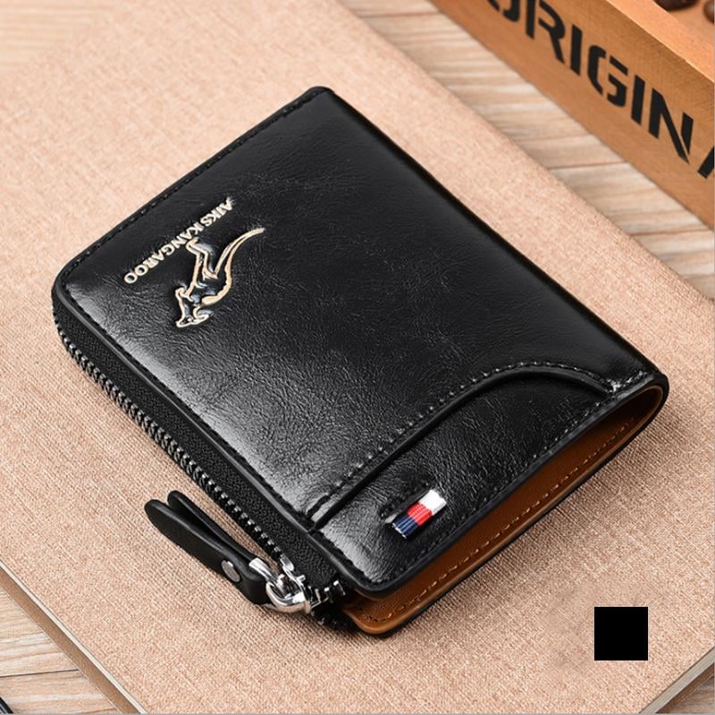 (๐2025 New Year Hot Sale๐)Men Wallet Zipper Genuine Leather Purse ( RFID PROTECTED )