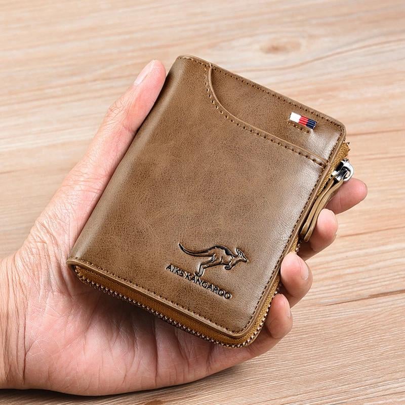 (๐2025 New Year Hot Sale๐)Men Wallet Zipper Genuine Leather Purse ( RFID PROTECTED )