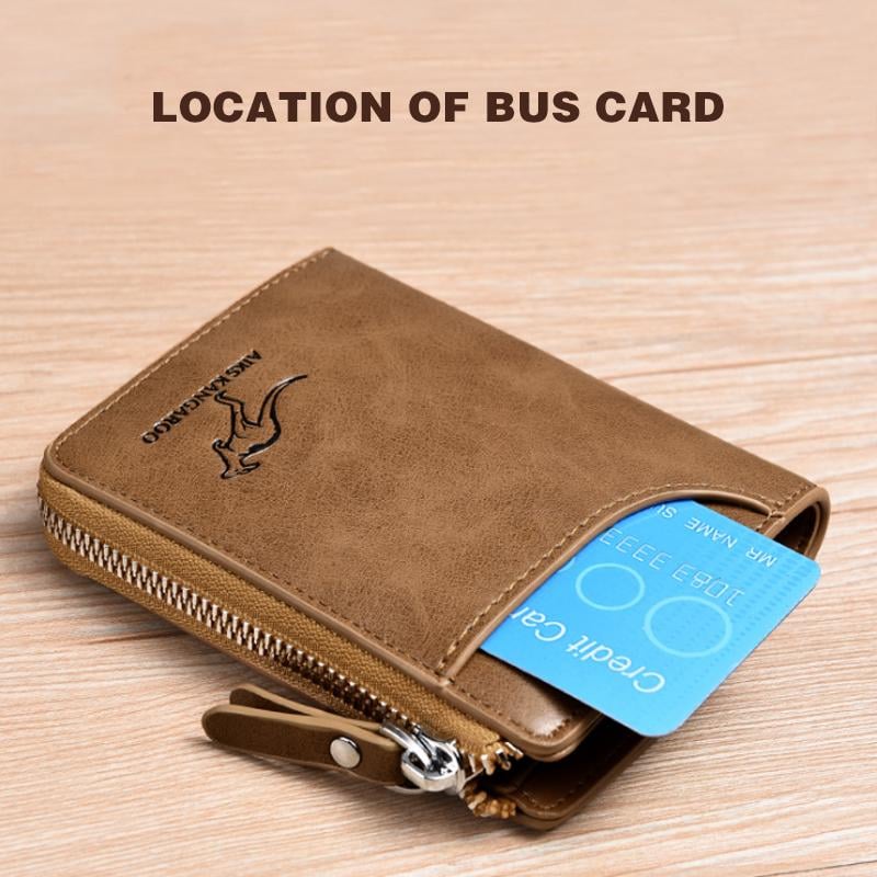 (๐2025 New Year Hot Sale๐)Men Wallet Zipper Genuine Leather Purse ( RFID PROTECTED )