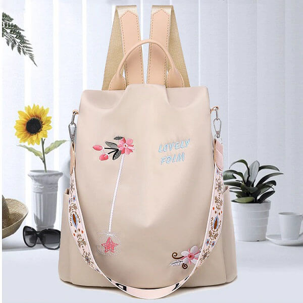 Floral Embroidered Waterproof Oxford Backpack(50% OFF)