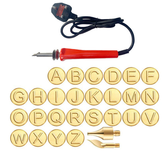26 Letters Copper Mold DIY Wood Burning/Carving Set