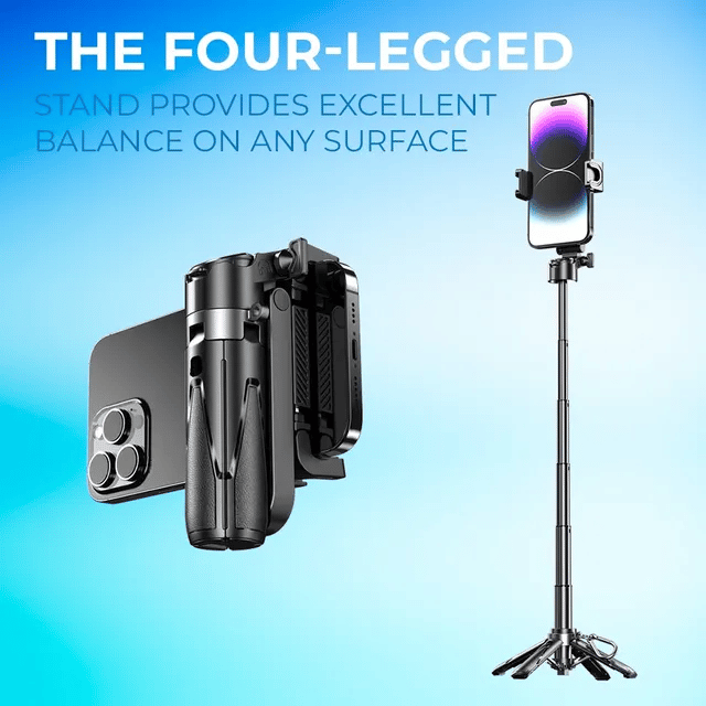4-in-1 Multifunctional 360 Rotation  Selfie Stick with  Wireless Detachable Remote Control