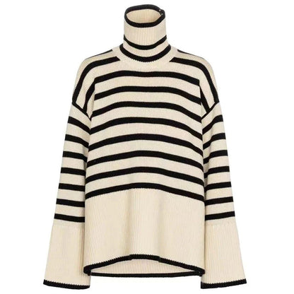 Women's Slit Turtleneck Knit Sweater