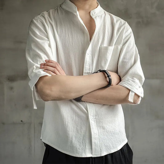 Men's Cotton and Linen Shirt