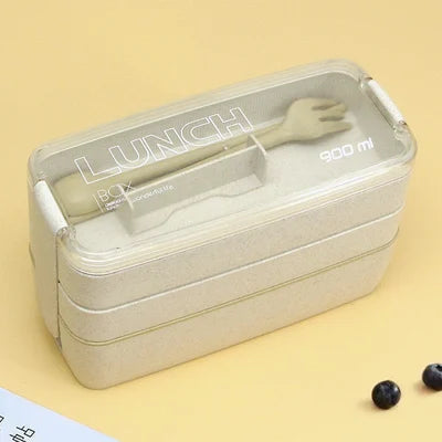 🍱🍱3 Layer Wheat Straw Bento Boxes
