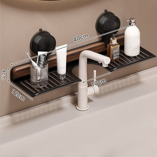 Time-limited Special 50% OFF Walnut Suction Cup Bathroom Shelf